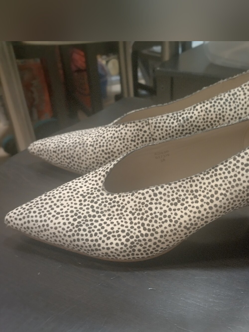NWOT Boden Spotted Calf Hair & Leather Heels Sz 38 (7-7.5)